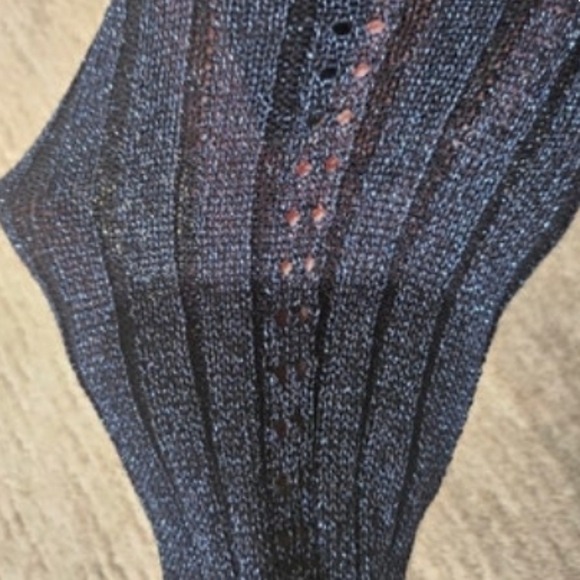 Vintage 70s Wenjilli metallic midnight blue maxidress - Picture 6 of 6